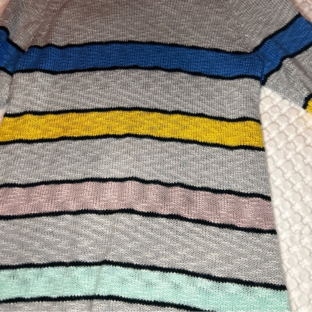 Cloud Chaser‎ Gray Knit Sweater Multicolor Stripes Long Sleeve Pullover | Size L - Picture 4 of 7